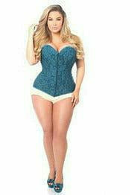 Lavish Lace Overbust Corset with Zipper - LV-145-6X