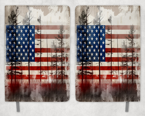 American Flag Printed 8 Inch  A-5 Journal