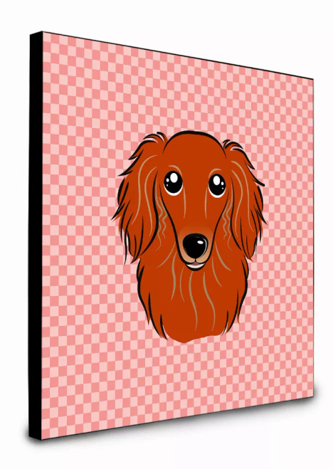 Checkerboard Design with Dog Wall or Door Hanging Prints - S000213B001695P014360V000