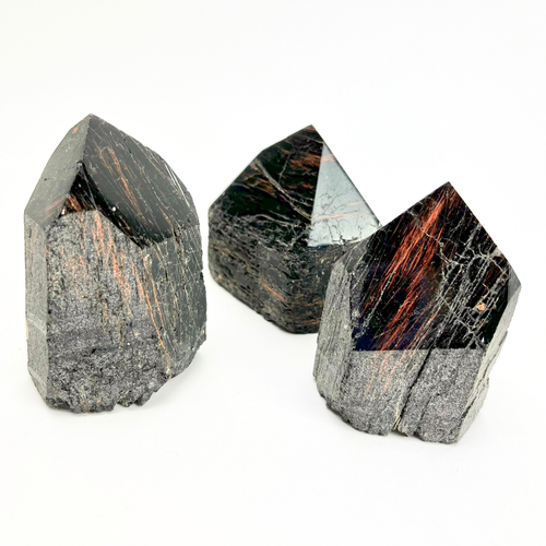 Black Tourmaline w/ Hematite Waves | Polished Generator | Brazil