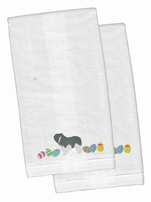 Easter Dog Design White Embroidered Plush Hand Towel Set of 2 - S000213B001695P115113V000