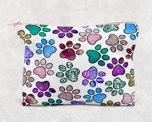 Paw Prints  Printed Canvas Zipper Bag