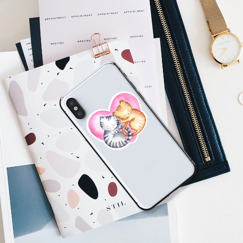 Kitty heart Vinyl Sticker