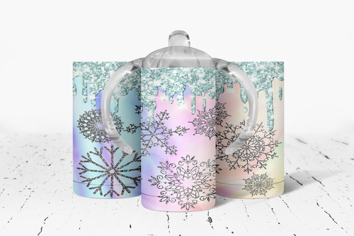 Snow Flakes Insulated Kids Dual Lid Sippy Cup Tumbler Snow Flakes Insulated Kids Dual Lid Sippy Cup Tumbler