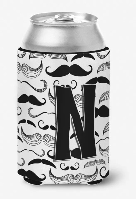 Monogram Letter Moustache Can or Bottle Hugger - CJ2009-NCC