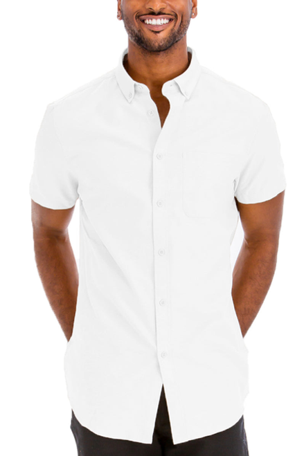 Signature Classic Single Pocket Button Down - M3514-WHITE-M