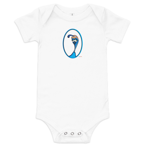 Original quail illustration on a white, short sleeve baby onesie