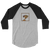 A grey and black, raglan sleeve baseball shirt featuring an original illustration of a gopher