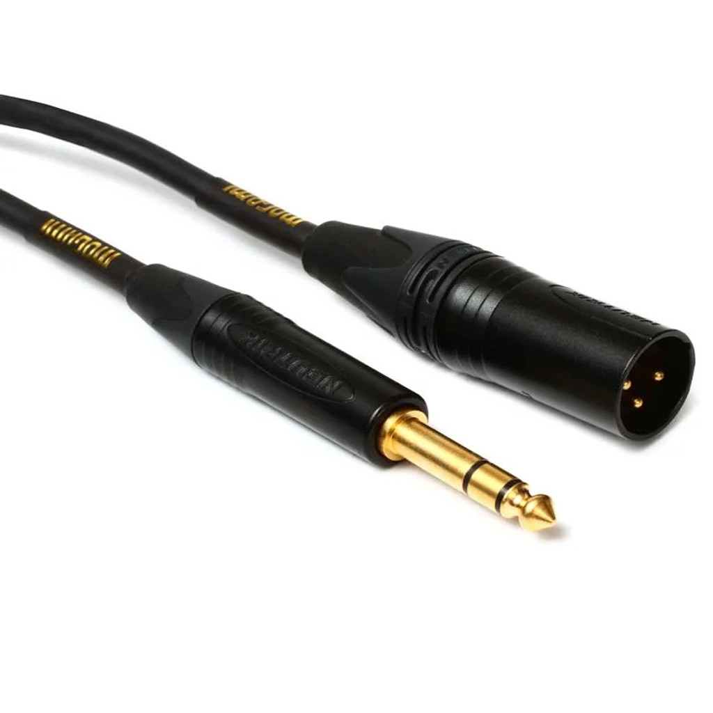 Mogami Gold Trs-Xlrm-10 Balanced Audio Adapter Cable With 1/4" Trs Male Plug To Xlr-Male Gold Contacts And Straight Connectors - 10 Feet With Lifetime Warranty
