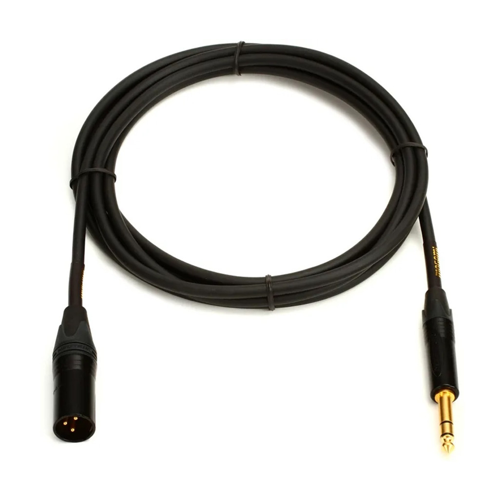 Mogami Gold Trs-Xlrm-10 Balanced Audio Adapter Cable With 1/4" Trs Male Plug To Xlr-Male Gold Contacts And Straight Connectors - 10 Feet With Lifetime Warranty