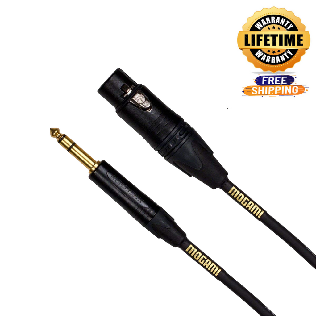 Mogami Gold Trs-Xlrf-06 Balanced Audio Adapter Cable Xlr-Female To 1/4" Trs Male Plug Gold Contacts Straight Connectors 6 Feet With Lifetime Warranty