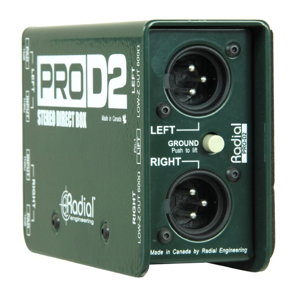 Radial Prod2 Passive 2 Channel Instrument Direct Box Passive Stereo Di With Isolation Transformer With Microphone Cable And Instrument Cable