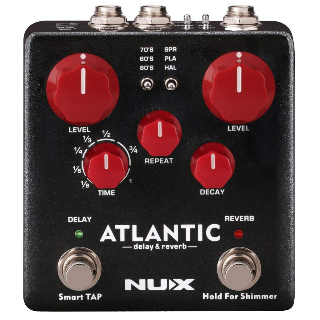 Nux Atlantic Multi Delay And Reverb Guitar Effect Pedal With Inside Routing And Secondary Reverb Effects