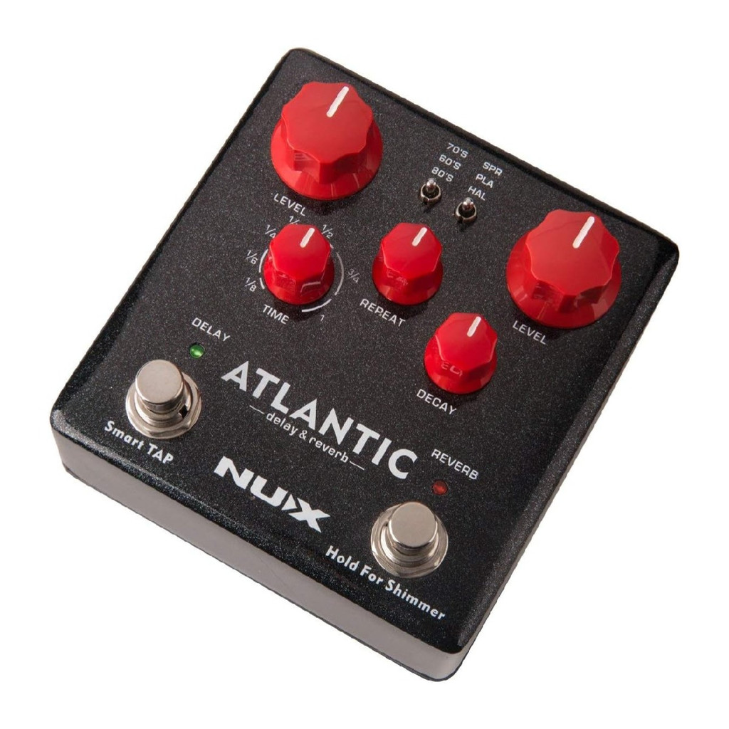 Nux Atlantic Multi Delay And Reverb Guitar Effect Pedal With Inside Routing And Secondary Reverb Effects