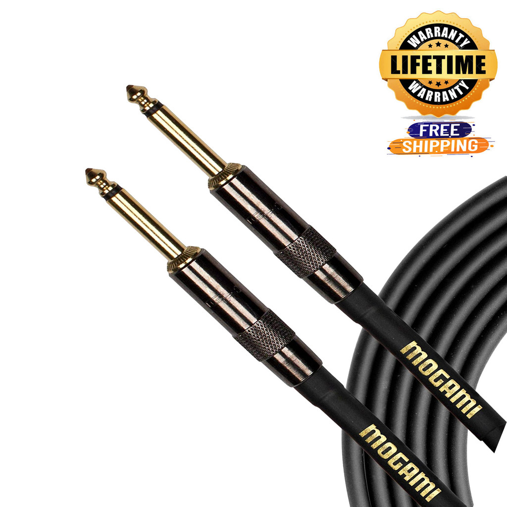 Mogami Gold Speaker-10 Amplifier To Cabinet Speaker Cable 1/4" Ts Male Plugs Gold Contacts Straight Connectors - 10 Feet
