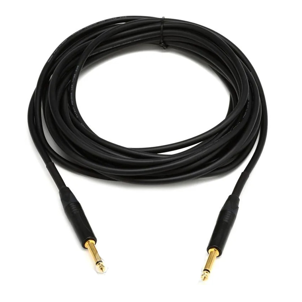 Mogami Gold Instrument-25 Guitar Instrument Cable 1/4" Ts Male Plugs Gold Contacts Straight Connectors - 25 Feet With Lifetime Warranty