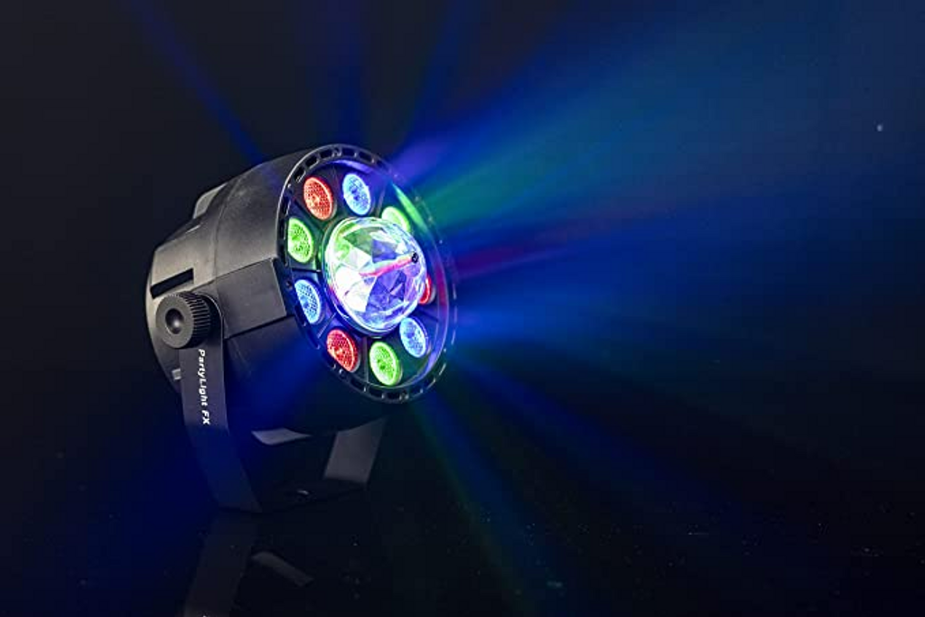 Colorkey Party Light Fx Quad Color Led Wash Light With Motorized Rbg Party Bulb Effect