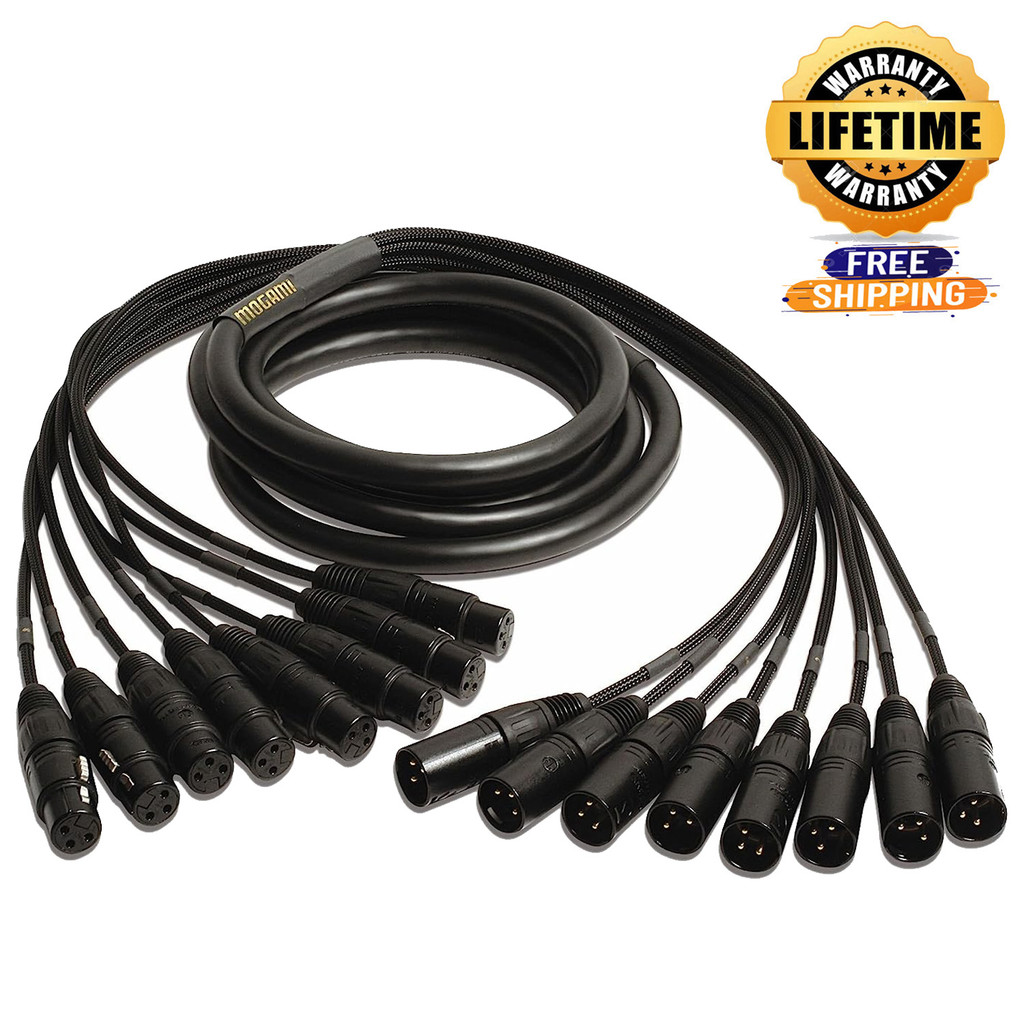 Mogami Gold 8 Xlr-Xlr-05 Audio Snake Cable 8 Channel Fan Out Xlr-Female To Xlr-Male Gold Contacts Straight Connectors - 5 Feet With Lifetime Warranty