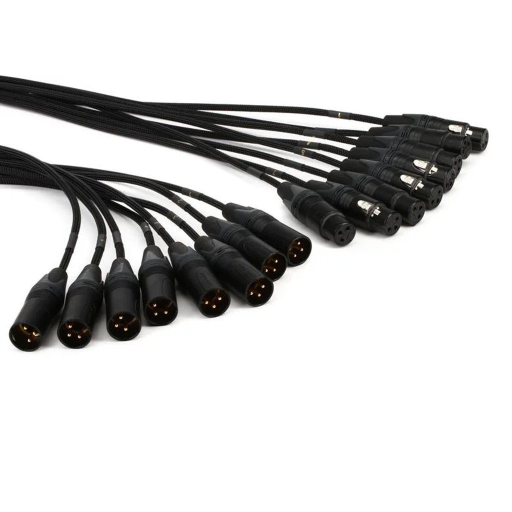 Mogami Gold 8 XLR-XLR-10 Audio Snake Cable 8 Channel Fan-Out, XLR-Female to XLR-Male Gold Contacts Straight Connectors - 10 Feet with Lifetime Warranty