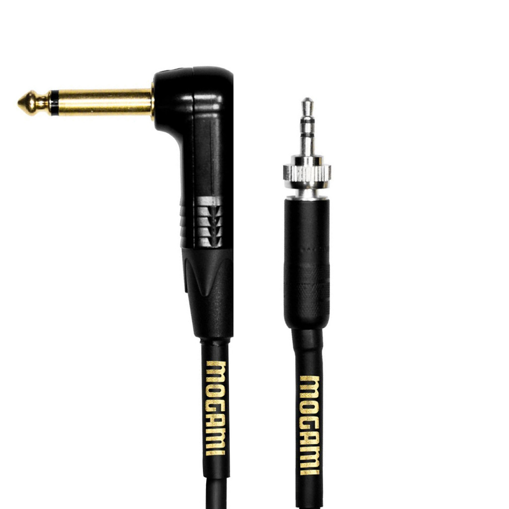 Mogami Gold Bpse Ts-30R Belt Pack Instrument Cable For Wireless Instrument Systems 1/4" Ts Male Plug To 3.5Mm Locking Trs Male Plug Right Angle To Straight Connectors - 30 Inch With Lifetime Warranty