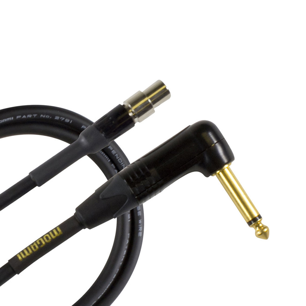 Mogami Gold Bpsh Ts-30R Belt Pack Instrument Cable For Wireless Instrument Systems, 1/4" Ts Male Plug To Mini Xlr-Female 4-Pin Right Angle To Straight Connectors - 30 Inch With Lifetime Warranty