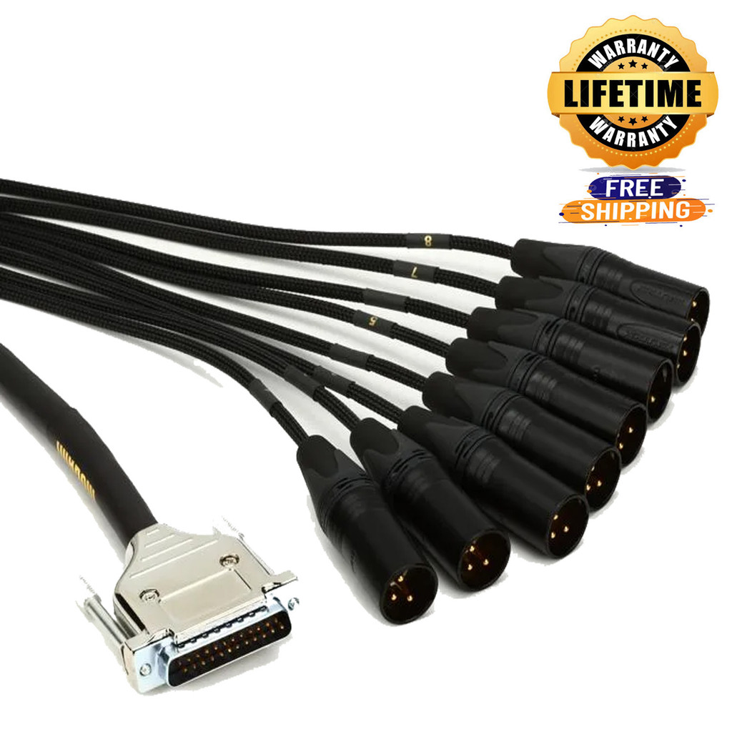 Mogami Gold Db25-Xlrm-15 8 Channel Analog Interface Cable Multichannel Audio Cable Snake With Gold Contacts - 15 Feet With Lifetime Warranty