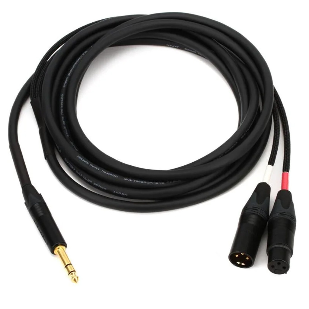 Mogami Gold Insert Xlr-12 Insert Cable, 1/4" Straight Trs Male Plug To Straight Xlr-Male And Xlr-Female Send Receive Connectors Gold Contacts - 12 Feet With Lifetime Warranty