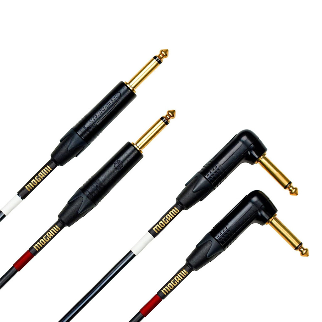 Mogami Gold Key S-10R Unbalanced Stereo Keyboard Instrument Cable 1/4" Ts Male Plugs Gold Contacts Dual Right Angle To Dual Straight Connectors - 10 Feet With Lifetime Warranty