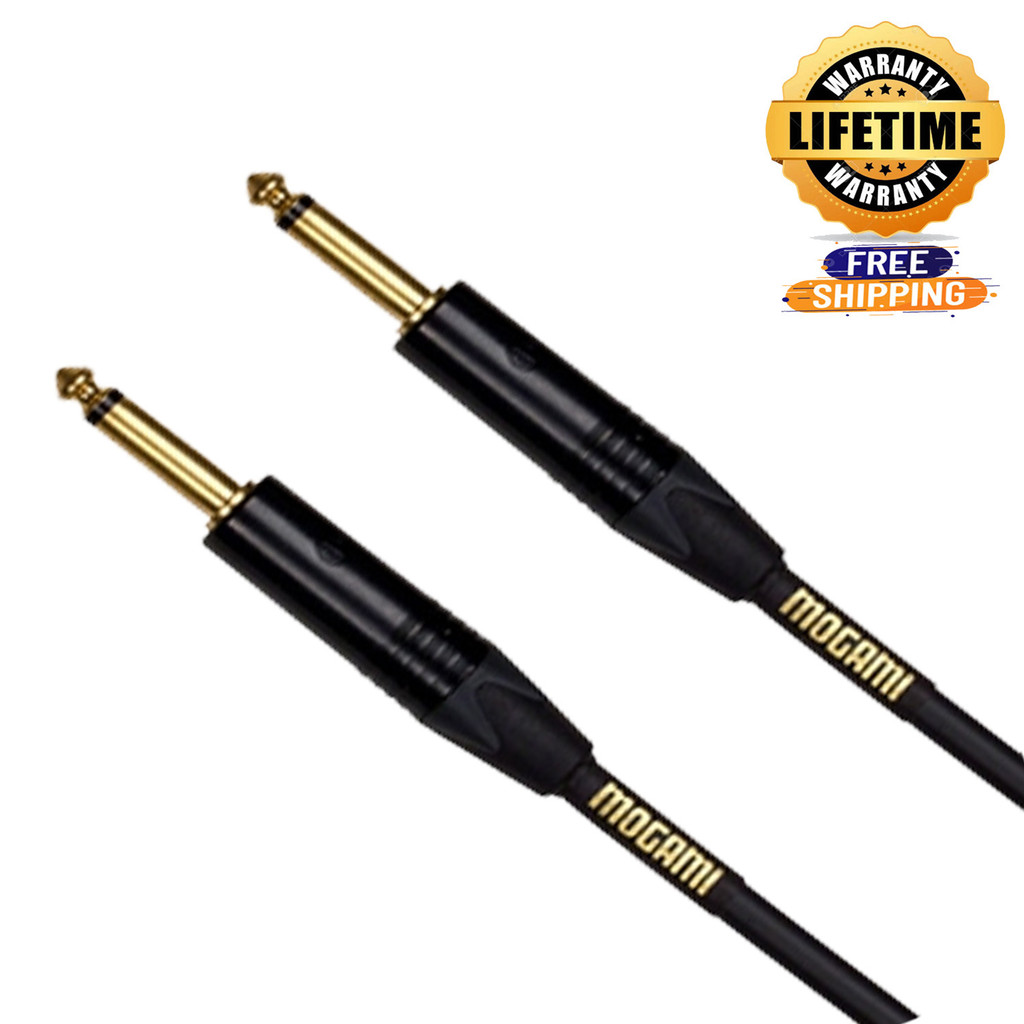 Mogami GOLD SPEAKER-03 Amplifier to Cabinet Speaker Cable 1/4" TS Male Plugs Gold Contacts Straight Connectors 3 Feet with Lifetime Warranty