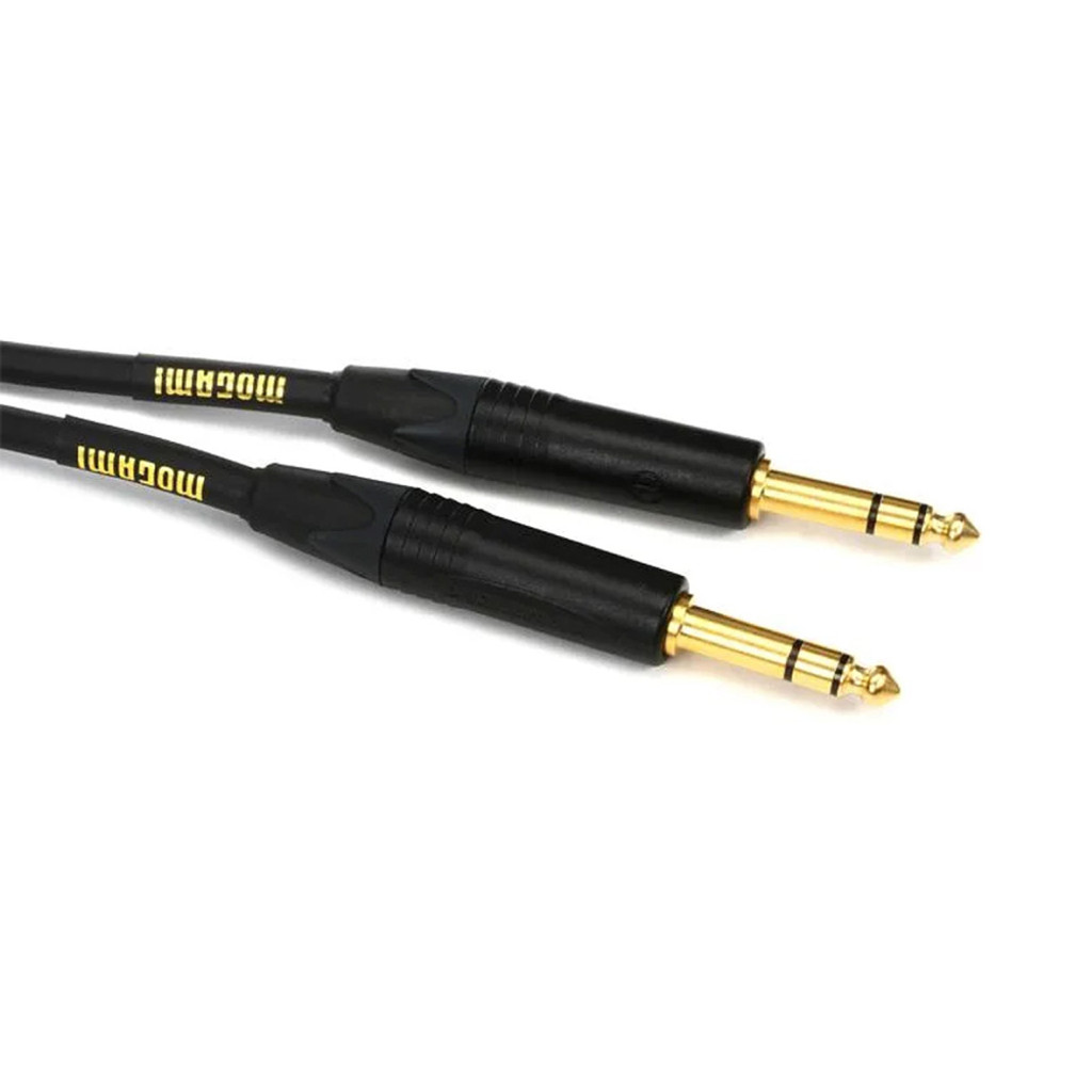 Mogami Gold Trs-Trs-30 Balanced 1/4" Trs Male To 1/4" Trs Male Patch Cable With Black Epoxy Finish And Gold Plated Plugs - 30 Feet With Lifetime Warranty