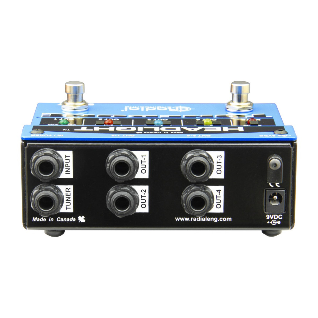 Radial Headlight 4 Channel Guitar Amp Selector With 2X Instrument Cable And Zorro Cloth