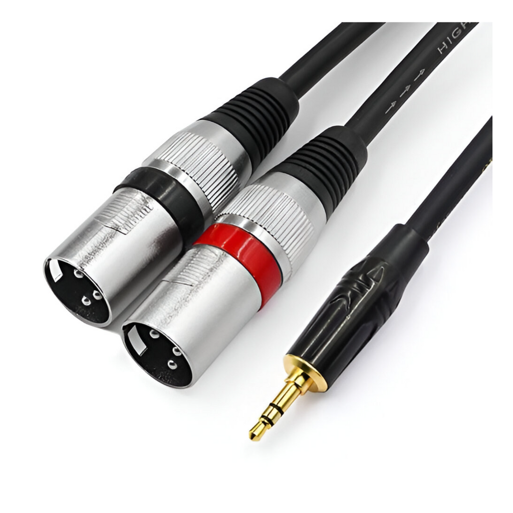 Senor Cable 3.5Mm To Dual Xlr Stereo Cable 1/8 Inch Mini Jack To 2 Xlr Male Y Splitter Adapter Cord- 3 Ft