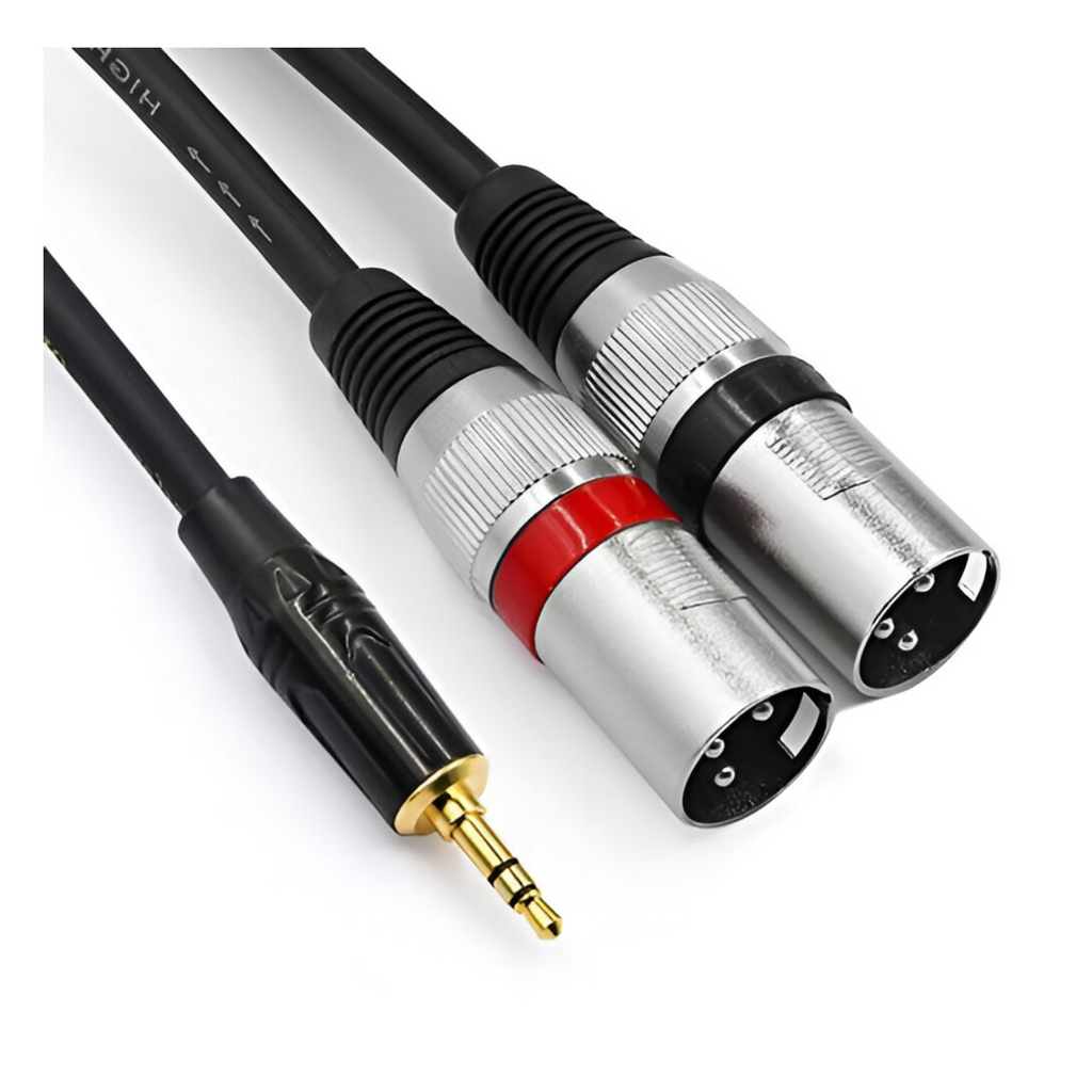 Senor Cable 3.5Mm To Dual Xlr Stereo Cable 1/8 Inch Mini Jack To 2 Xlr Male Y Splitter Adapter Cord- 3 Ft