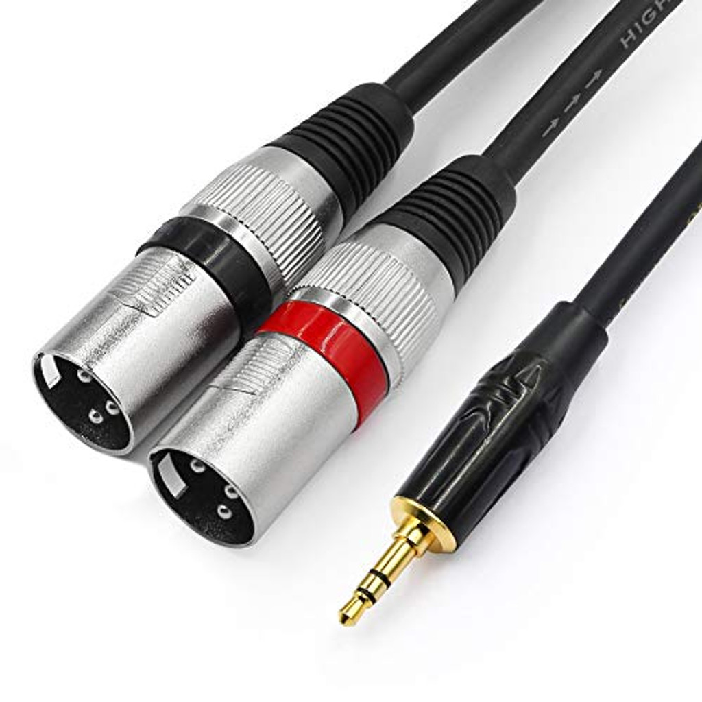Senor Cable 3.5Mm To Dual Xlr Stereo Cable 1/8 Inch Mini Jack To 2 Xlr Male Y Splitter Adapter Cord- 6 Ft
