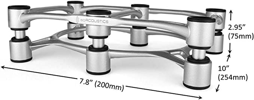 Isoacoustics Aperta Series Isolation Speaker Stands With Tilt Adjustment Aperta300 (11.8" X 7.9") Silver