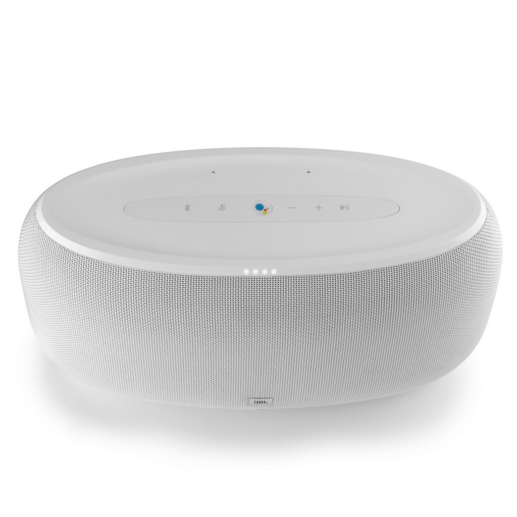 Jbl Link 500 Multiroom Wireless Bluetooth Far Field Voice Activated Home Speaker In White Powered By Google