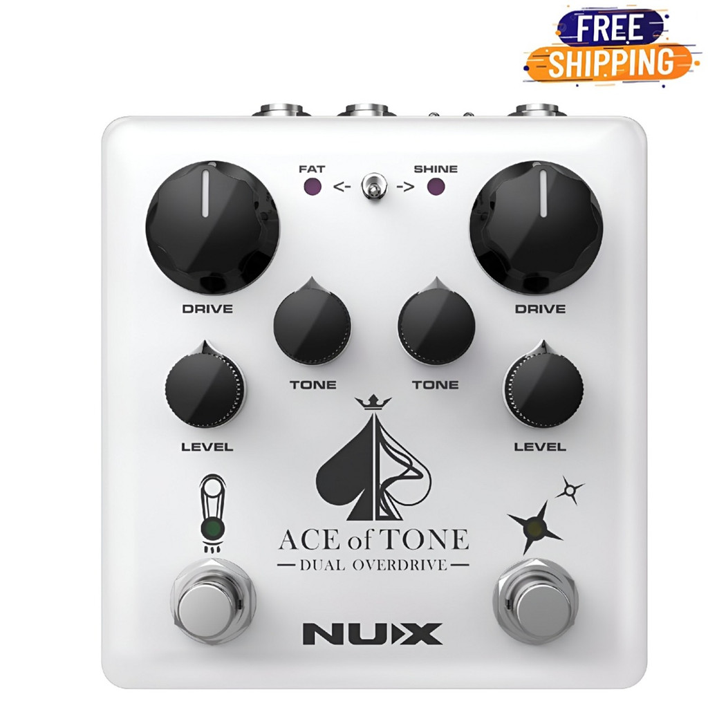 Nux Ace Of Tone Dual Overdrive Pedal Stacked With Tubeman Mkii And Morning Star