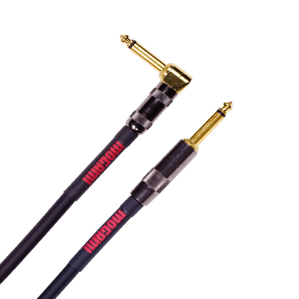 Mogami Od Gtr-06R Overdrive Guitar Instrument Cable 1/4" Ts Male Plugs Gold Contacts Right Angle And Straight Connectors - 6 Feet With Lifetime Warranty