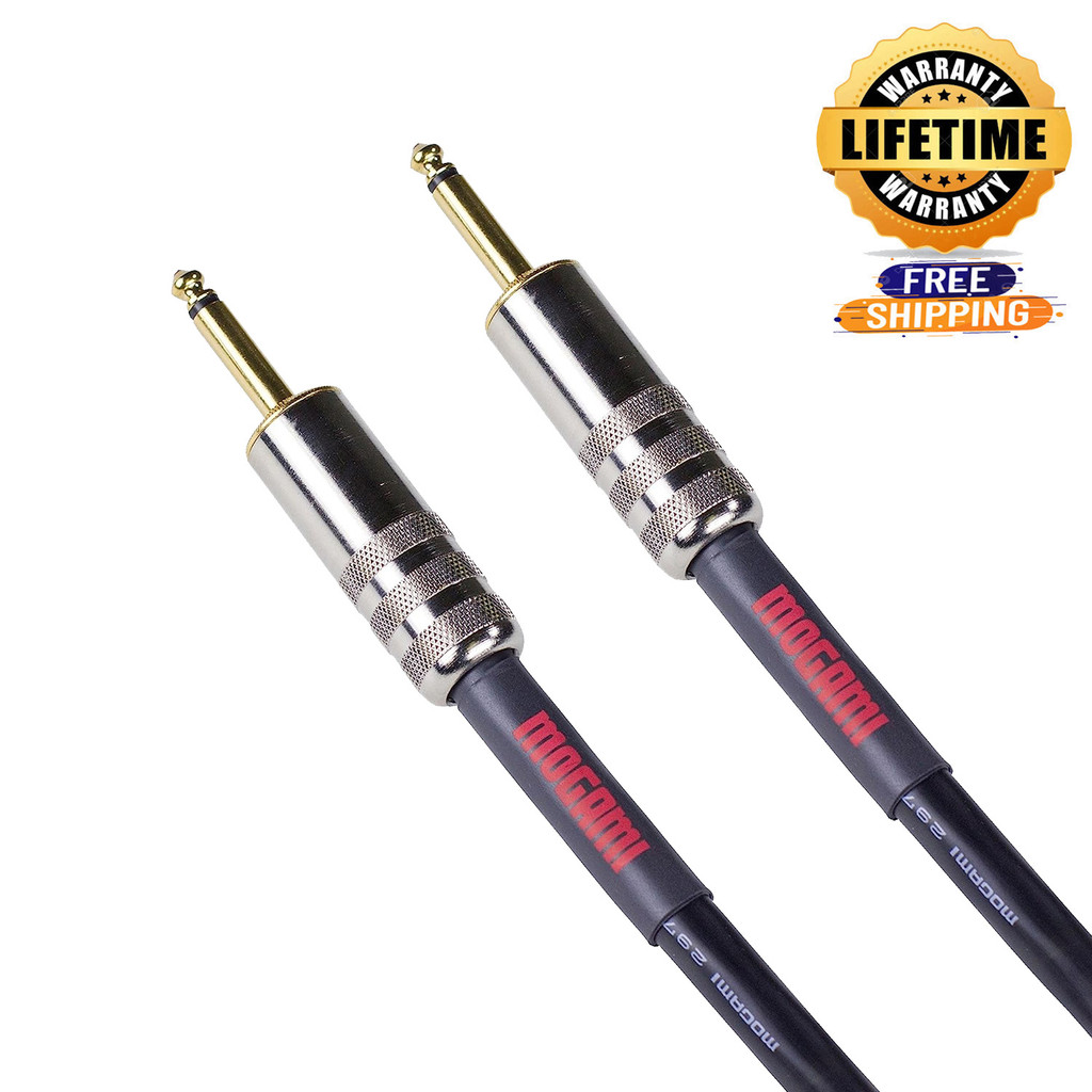 Mogami Od Spk-06 Overdrive Amplifier To Cabinet Speaker Cable 1/4" Ts Male Plugs Wide Body Gold Contacts Straight Connectors - 6 Feet With Lifetime Warranty