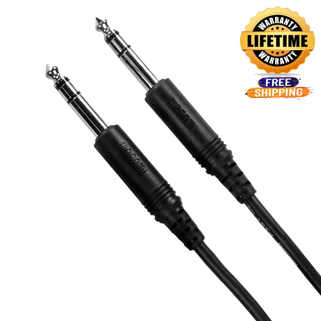 Mogami Pure Patch Ss-20 Professional Audio Cable Balanced 1/4" Trs Male Plugs Nickel Contacts Straight Connectors - 20 Feet With Lifetime Warranty