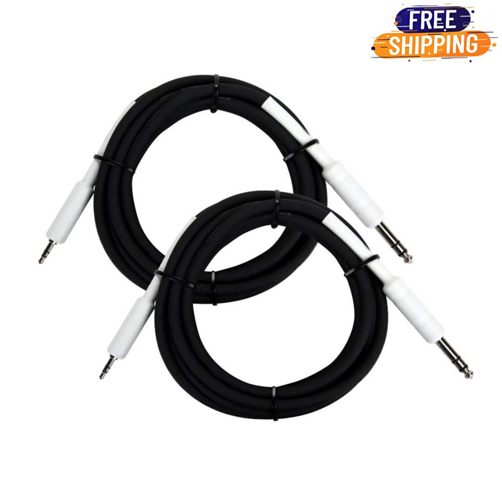 Senor Cable 1/4" Trs (Male) To 3.5Mm (Male) Adapter Cable Instrument Cable 10 Feet Pack Of 2