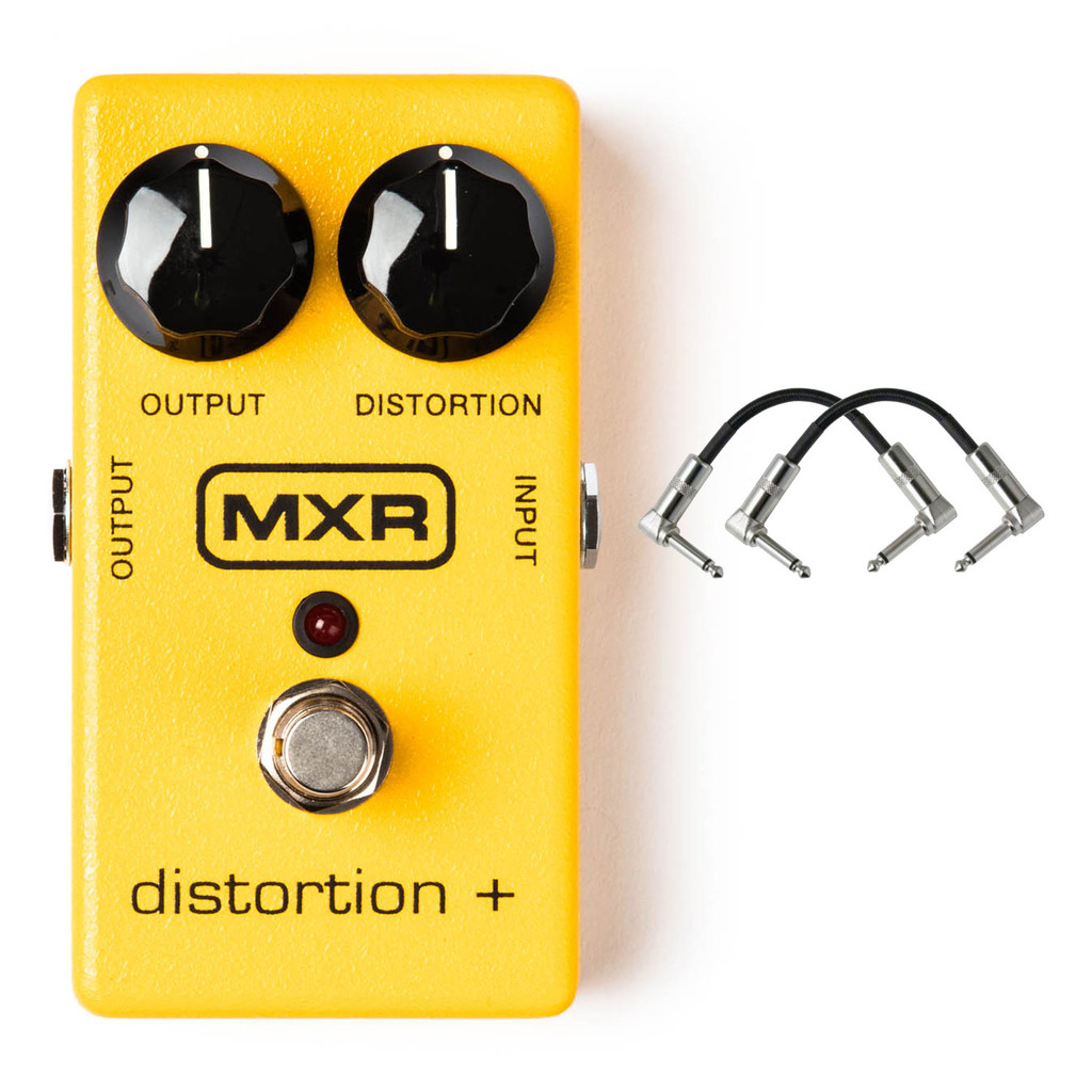 MXR M104 Distortion + Distortion Pedal with Distortion and Output Controls, Footswitch and On/Off LED Indicator with 2 Patch Cable