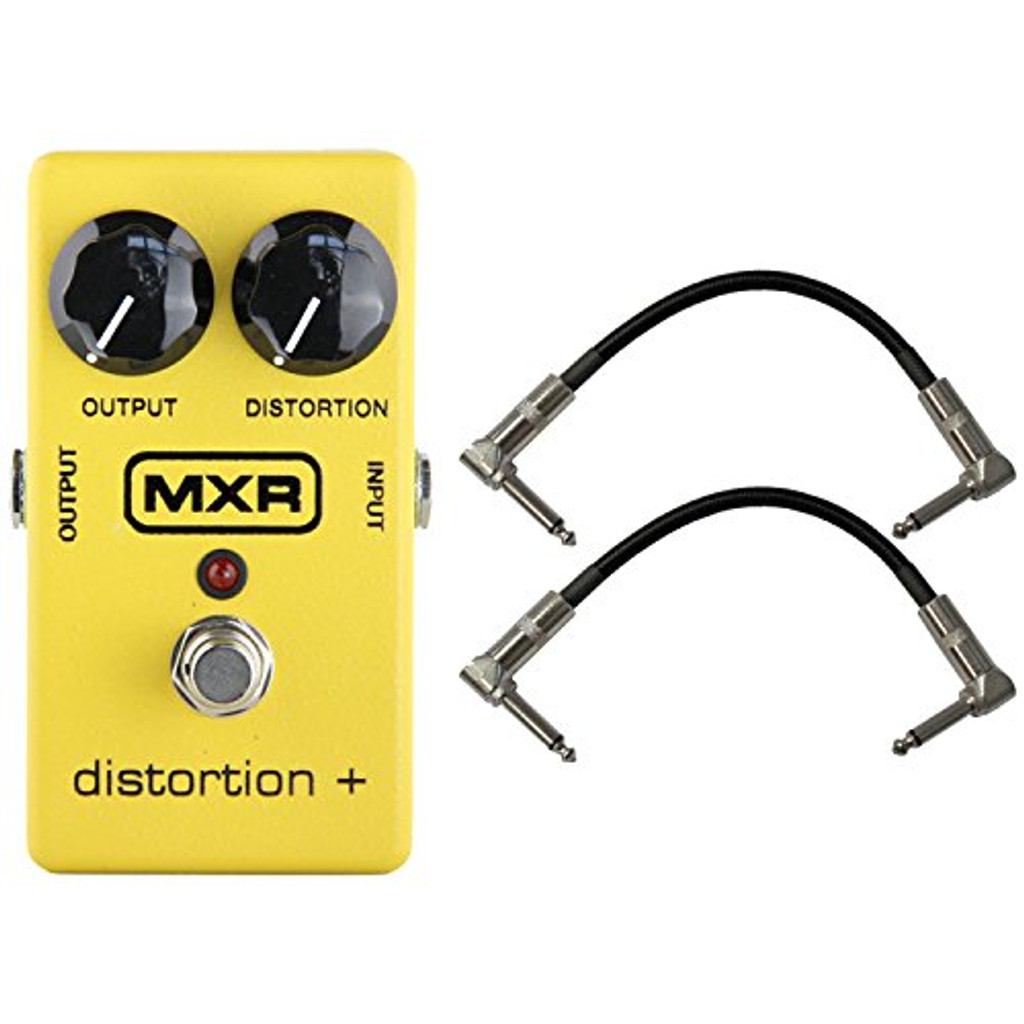 MXR M104 Distortion + Distortion Pedal with Distortion and Output Controls, Footswitch and On/Off LED Indicator with 2 Patch Cable