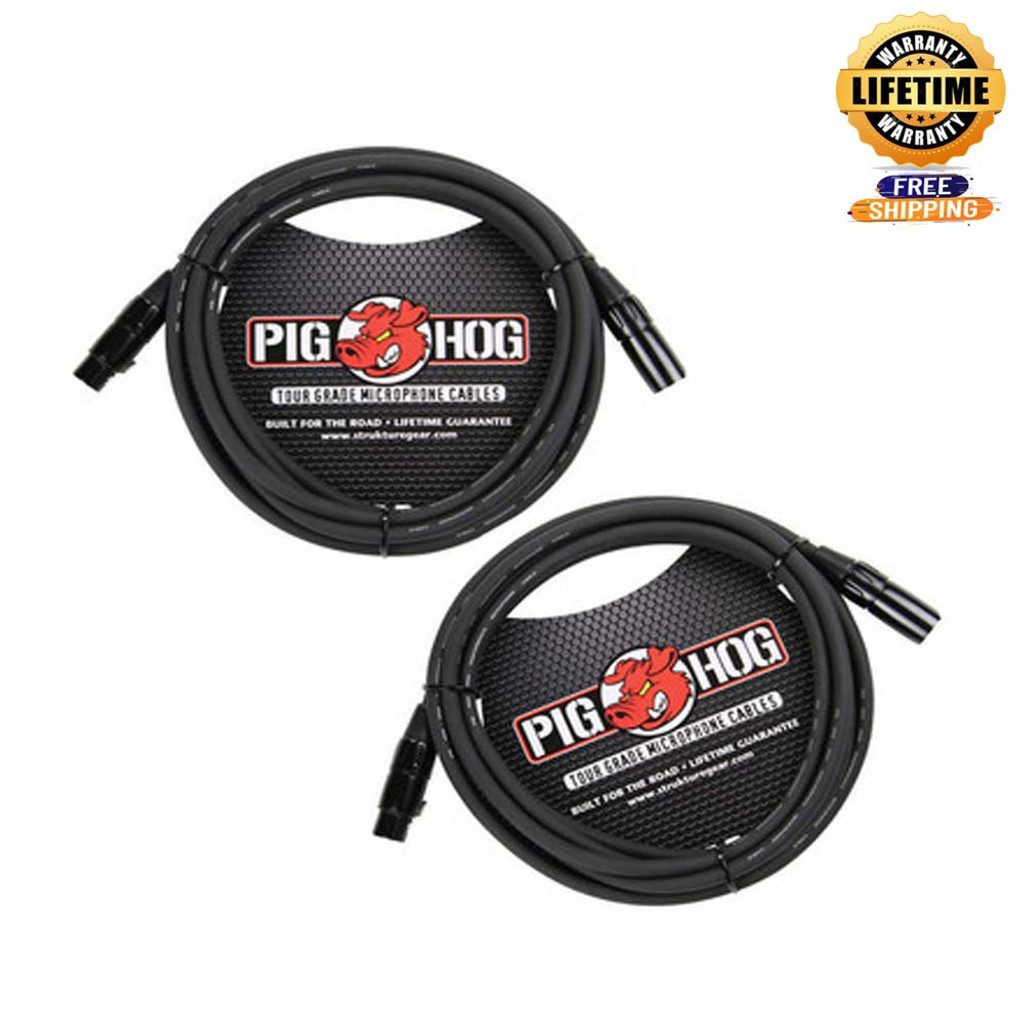 Pig Hog PHM15 Pig Hog 8mm Mic Cable XLR Pack of 2 - 15 Feet