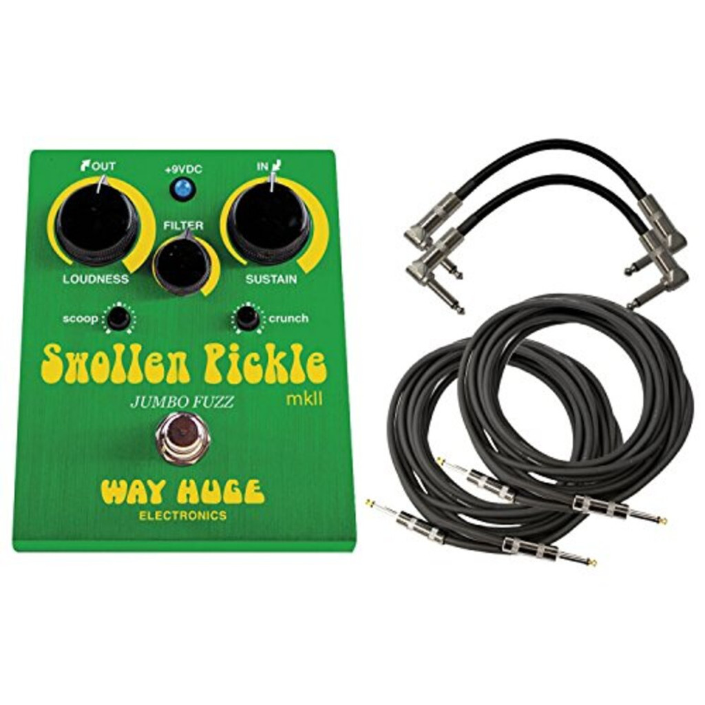 Way Huge Whe401 Swollen Pickle Mkii Guitar Effects Pedal With 2X Senor Patch And Instrument Cables