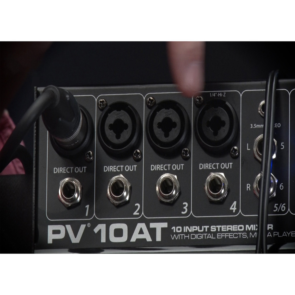 Peavey PV 10 AT 10-channel Compact Analog Mixer with Bluetooth, Antares Auto-Tune and On-board Effects - Black