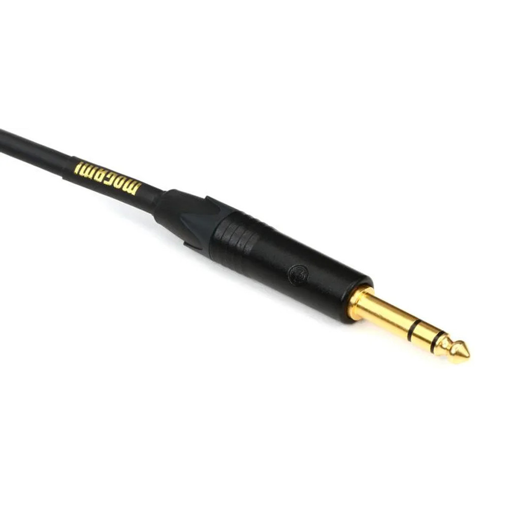 Mogami Gold Trs-Trs-15 Balanced 1/4" Trs Male To 1/4" Trs Male Patch Cable With Black Epoxy Finish And Gold Plated Plugs - 15 Feet With Lifetime Warranty