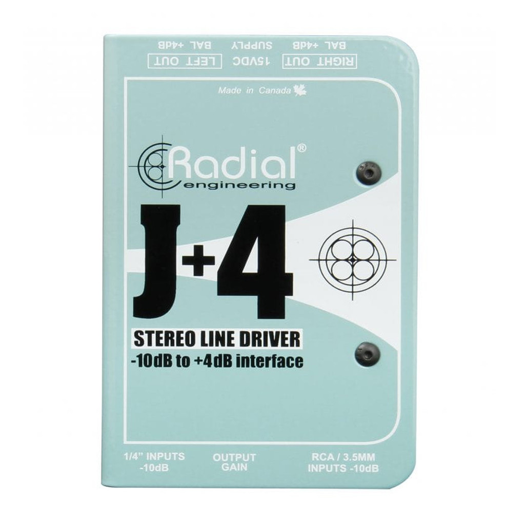 Radial Engineering J+4 Stereo Line Driver -10dB to +4dB Interface