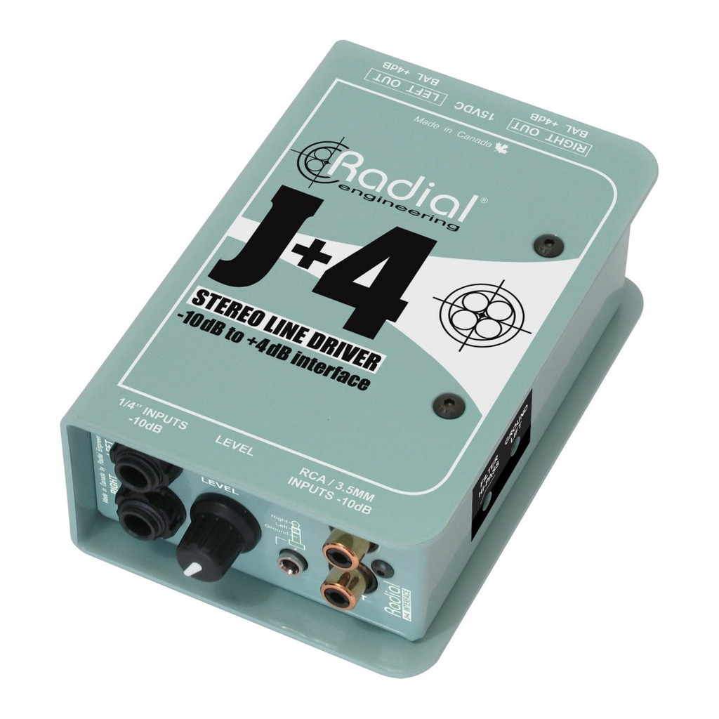 Radial Engineering J+4 Stereo Line Driver -10dB to +4dB Interface