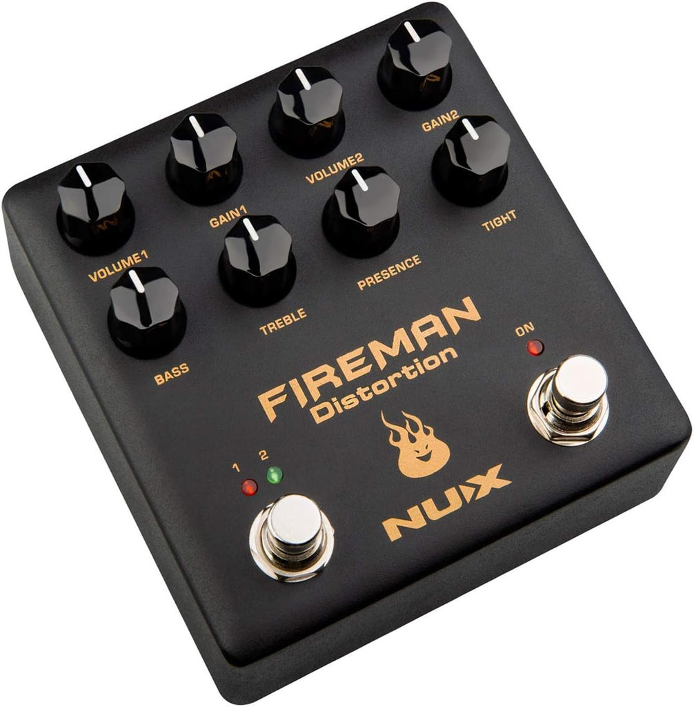 NUX Fireman Distortion Effect Pedal Dual Channel Brown Sound - NDS-5